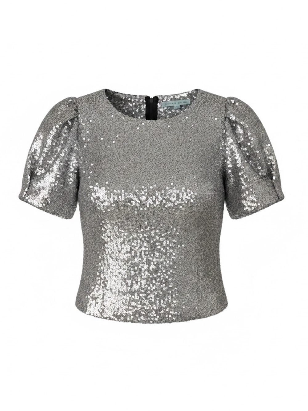 ANTONIO MELANI Silver Sequin Short Sleeve Top- size 0